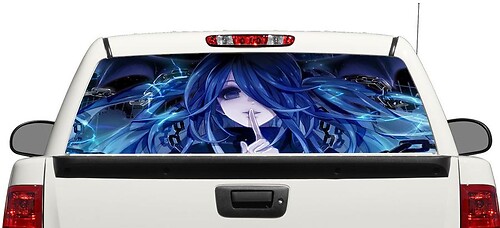 Anime Girl Cartoon Rear Window Decal Sticker Pick-up Truck SUV Car 4
