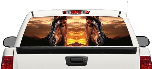 Horses Animal Rear Window Decal Sticker Pick-up Truck SUV Car
