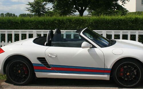 Porsche Boxster 987 Martini Racing side stripe graphic Sticker Decal