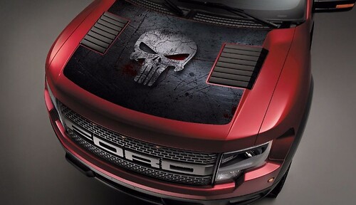 Ford Raptor F-150 Hood Graphics Punisher Skull Vinyl Sticker Decal