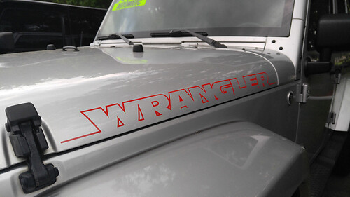 2pcs NEW WRANGLER Hood Side Sticker Decal Graphic JEEP WRANGLER RUBICON SAHARA Any Color