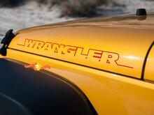 2pcs NEW WRANGLER Hood Side Sticker Decal Graphic JEEP WRANGLER RUBICON SAHARA Any Color 2
