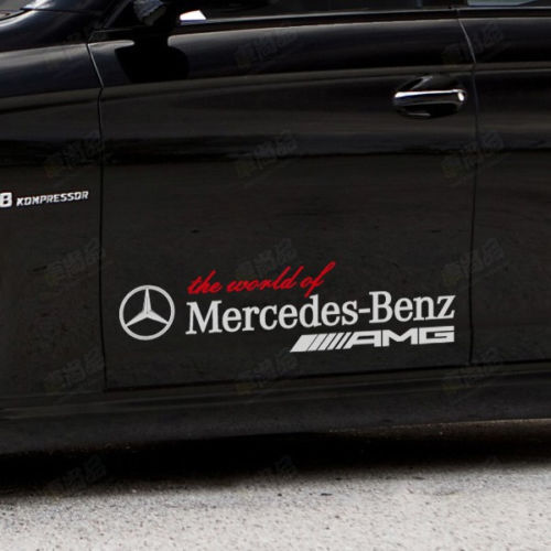 Pair the World of Mercedes Benz AMG Vinyl Car Auto Logo Decal Sticker
