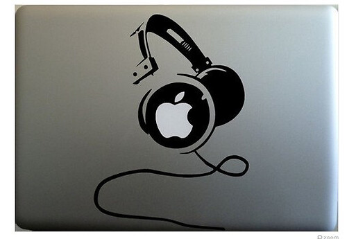 Apple head phone macbook decal sticker
