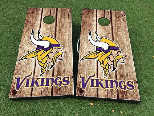 Minnesota Vikings Cornhole Board Game Sticker Decal VINYL WRAPS with LAMINATED