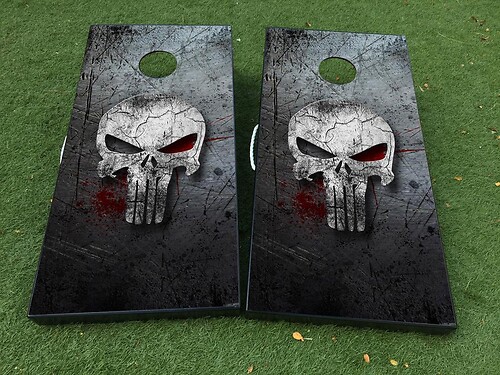 Punisher skull Cornhole Board Game Sticker Decal VINYL WRAPS with LAMINATED