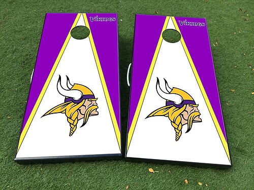 Vikings Cornhole Board Game Sticker Decal VINYL WRAPS with LAMINATED