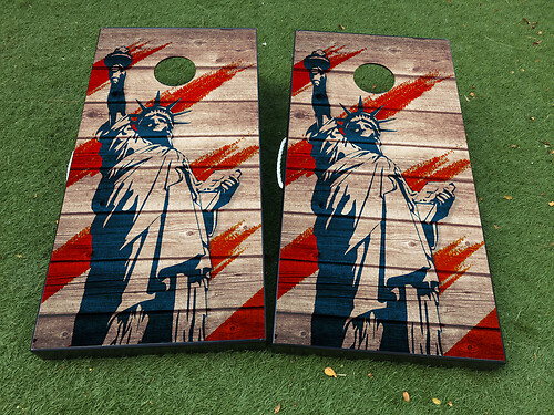 Statue of Liberty USA America Cornhole Board Game Sticker Decal VINYL WRAPS with LAMINATED