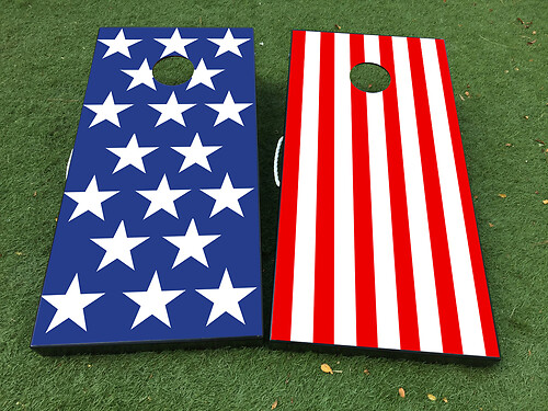 American Flag USA 2 Cornhole Board Game Sticker Decal VINYL WRAPS with LAMINATED