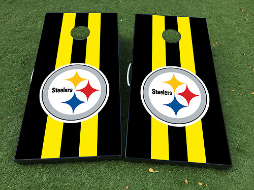 Pittsburgh Steelers Cornhole Board Game Sticker Decal VINYL WRAPS with LAMINATED