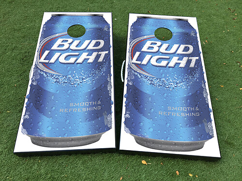 Bud Ligth Beer Cornhole Board Game Sticker Decal VINYL WRAPS with LAMINATED