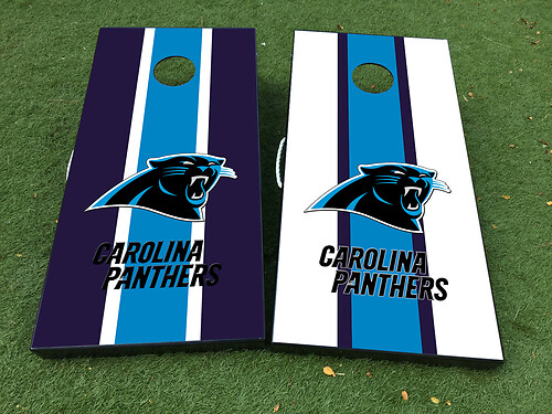Carolina Panthers logo Cornhole Board Game Sticker Decal VINYL WRAPS with LAMINATED