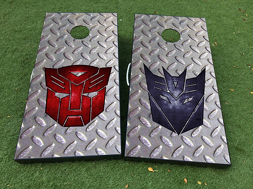 Transformer logo Autobot Decepticon Cornhole Board Game Sticker Decal VINYL WRAPS with LAMINATED