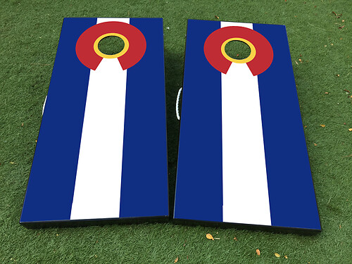 Flag of Colorado Cornhole Board Game Sticker Decal VINYL WRAPS with LAMINATED