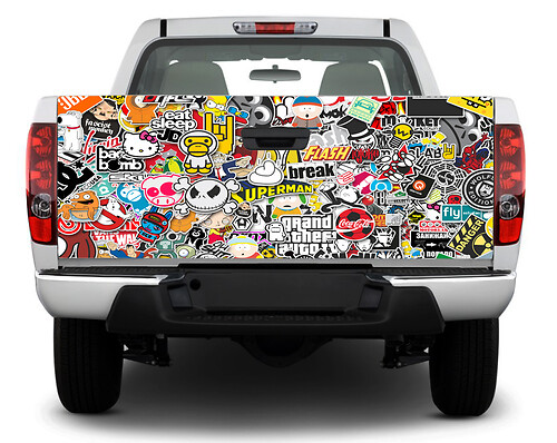 Sticker Bomb Tailgate Decal Sticker Wrap Pick-up Truck SUV Car