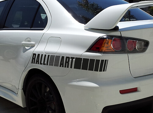 2x Ralli Art Rally Racing Sports 4x4 Car Vinyl Sticker Decal adapts to Mitsubishi Evo Lancer
