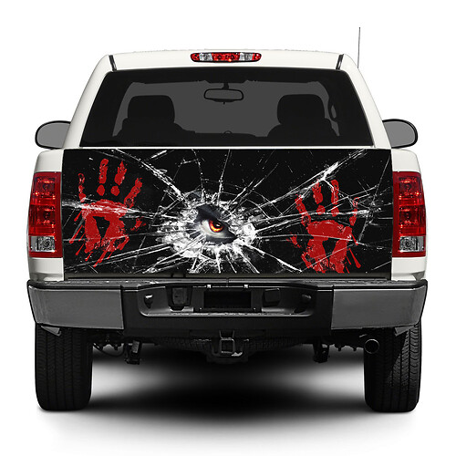 Blood Hands Broken glass Tailgate Decal Sticker Wrap Pick-up Truck SUV Car