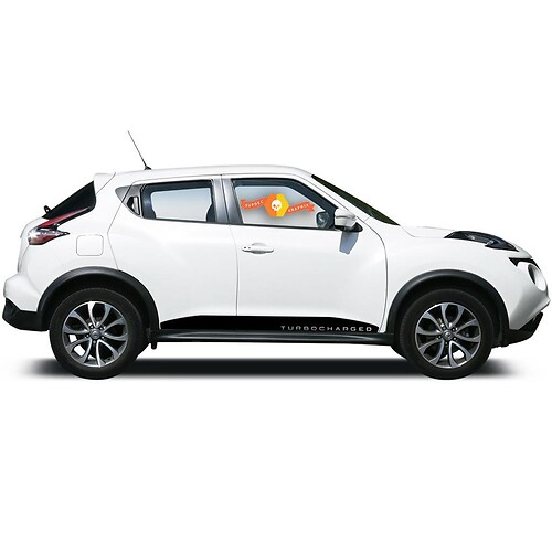 NISSAN JUKE Turbocharged MOTORSPORT Vinyl Decal Sticker LATO STRISCIA decalcomania GRAFICO