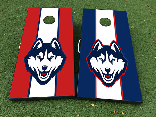 Connecticut Huskies Basketball Cornhole Board Game Sticker Decal VINYL WRAPS with LAMINATED
