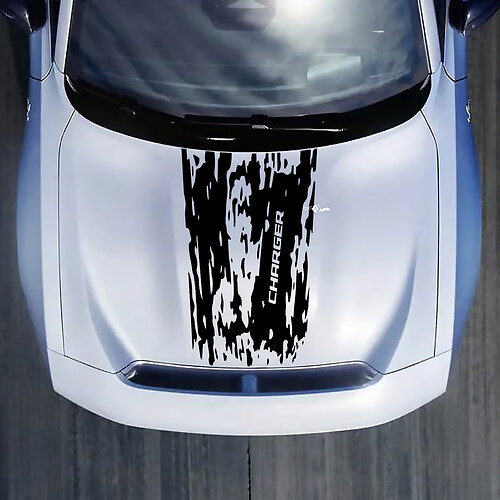 Hood Distressed Decal Sticker for Dodge Charger Electric
