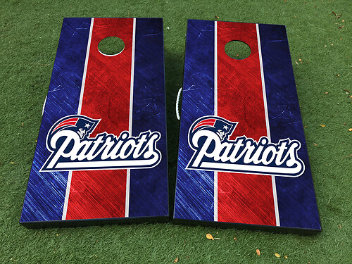 New England Patriots Football Cornhole Board Game Sticker Decal VINYL WRAPS with LAMINATED