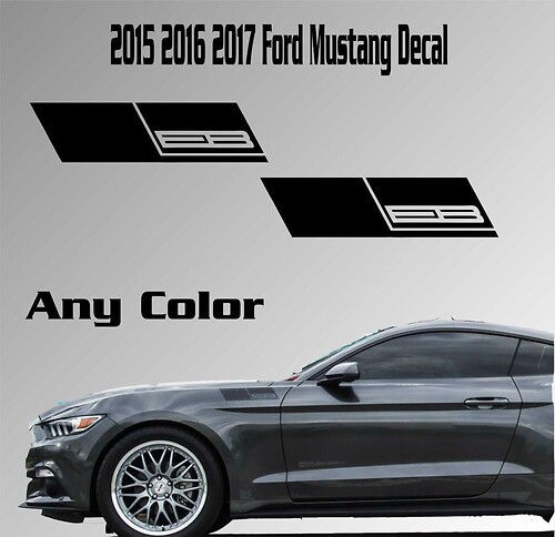 2015 2016 2017 Ford Mustang Fender Vinyl Decal Sticker Ecoboost 2.3 Turbo Car
