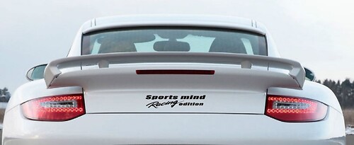 Sports mind Racing edition Vinyl Decal sport trunk sticker logo fits PORSCHE BLK