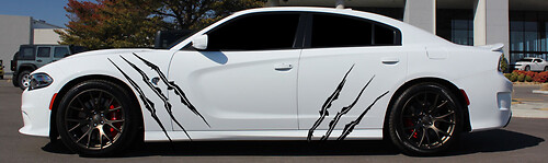 Sticker Decal Graphic Vinyl HEMI CAMARO MUSTANG MOPAR SRT Hellcat SCRATCHES CAT RIP TEAR