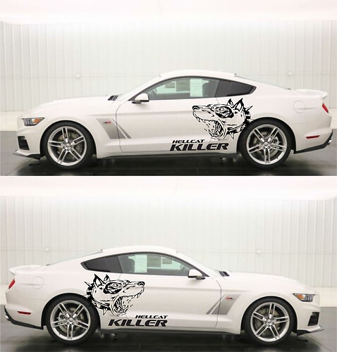 4pc HELLCAT KILLER Sticker Decal Side Vinyl Fender Dodge Charger Challenger Ford Mustang