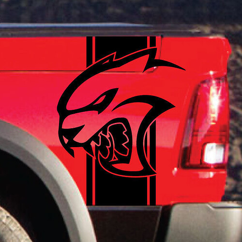 Dodge Ram Rebel Hell Cat Side Stripe Logo Vinyl Sticker Decal Graphic Hellcat