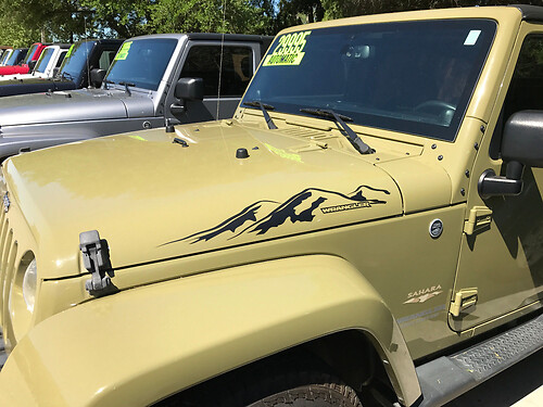 2pcs MOUNTAIN WRANGLER Hood Side Sticker Decal Graphic JEEP WRANGLER RUBICON SAHARA
