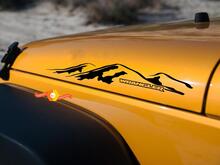2pcs MOUNTAIN WRANGLER Hood Side Sticker Decal Graphic JEEP WRANGLER RUBICON SAHARA 2
