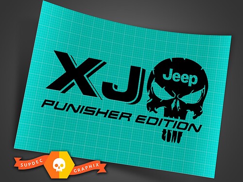 Truck Car Sticker Decal - (2) XJ JEEP Punisher EDITION - Vinyl Sticker Decal Outdoor vinyl