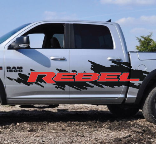 2 Color Dodge Ram Rebel Logo Splash Grunge Vinyl Sticker Decal Graphic Camo Truck Cast