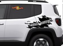Jeep Renegade Cherokee Compass Trail Hawk Side Splash Splatter Logo Graphic Vinyl Sticker Decal 2