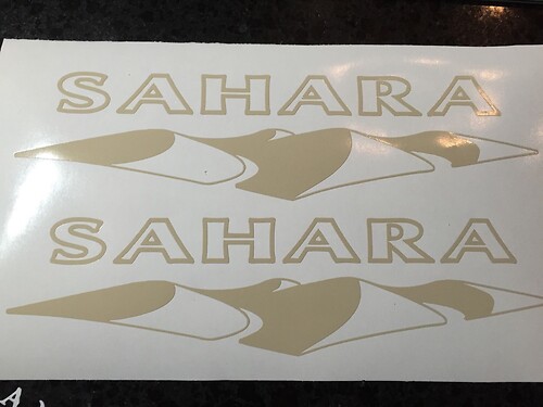 X2 Jeep Sahara Decal Sticker Vinyl Stock Color Wrangler Rubicon Sport 4x4