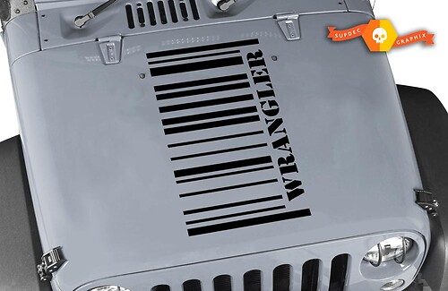 Hood Set barcode Stickers Decals Vinyl Graphic JEEP WRANGLER