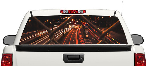 Fence Mesh Road ຄົນ Rear Window Decal Sticker Pick-up Truck SUV Car 3
