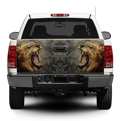 Lion Angry Wild Animal King  Flag Tailgate Decal Sticker Wrap Pick-up Truck SUV Car