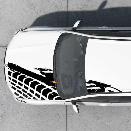 Splash Tire Tracks Hood Roof Graphics Decal Sticker Universal fitment