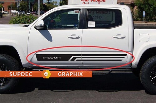 2x Angel stripes Decal Sticker Vinyl Bed Side Rocker Panel Stripe Body Kit For Toyota Tacoma