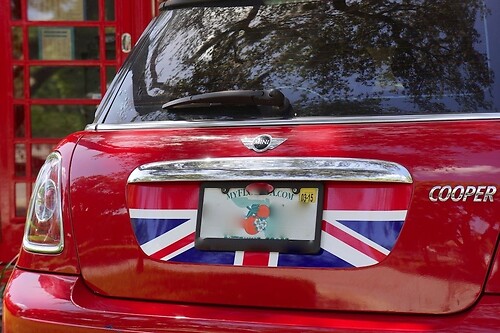 Mini Cooper S R56 Trunk Graphic - Red White Blue English Flag Sticker Decal