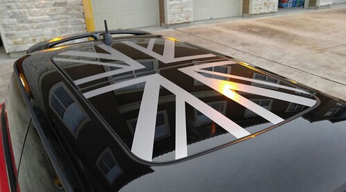 1set (4pcs) British Flag SUNROOF MOONROOF Vinyl Sticker Decal Graphic Mini Cooper S JCW
