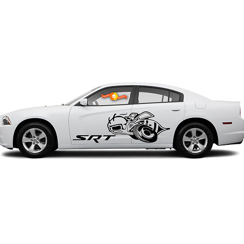 SUPER BEE SRT +4FREE Sticker Decal Side Vinyl Fender Dodge Charger Graphics BLACK