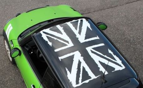 1roof (4pcs) MINI COOPER Roof Sticker Decal Graphic Grunge British Flag JCW S White