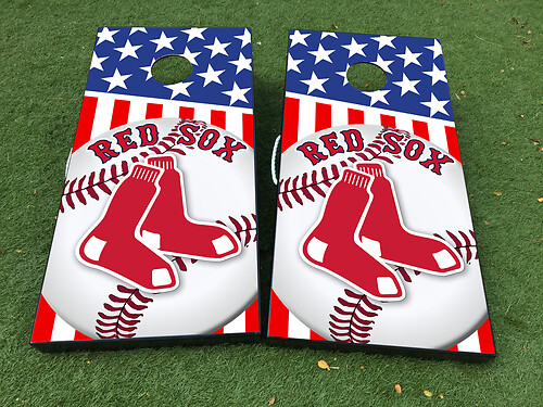 Boston Red Sox Baseball Cornhole Board Game Sticker Decal VINYL WRAPS with LAMINATED