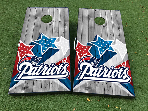 New England Patriots Football Team Cornhole Board Game Sticker Decal VINYL WRAPS with LAMINATED