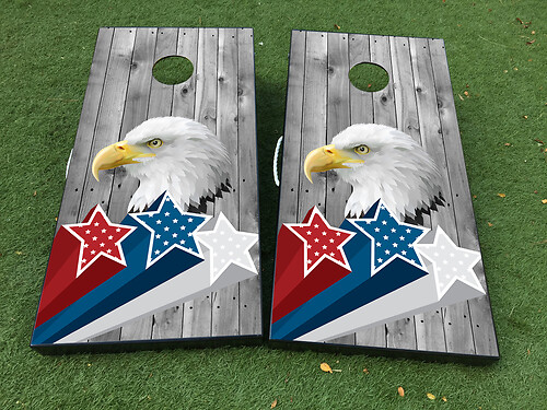 American Eagle USA Star Independence Day Cornhole Board Game Sticker Decal VINYL WRAPS with LAMINATED