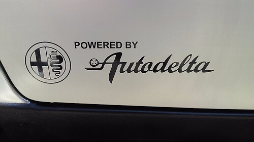 Set of 2x Powered by Autodelta body Sticker Decal fits Alfa Romeo Spider Giulia
