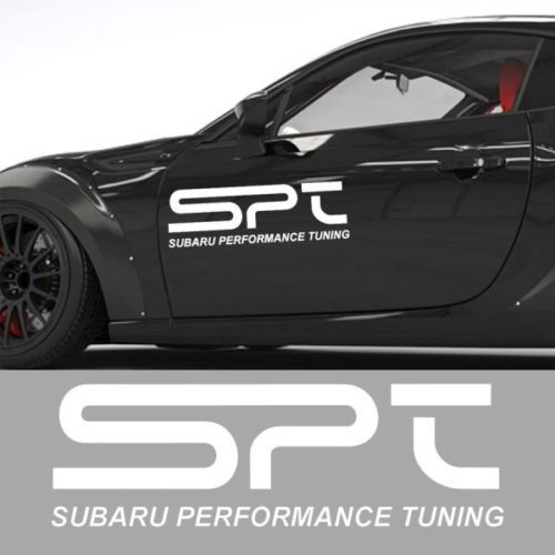 2X SPT Suba Performance Tuning Dors Cover White Vinyl Decals Stickers
